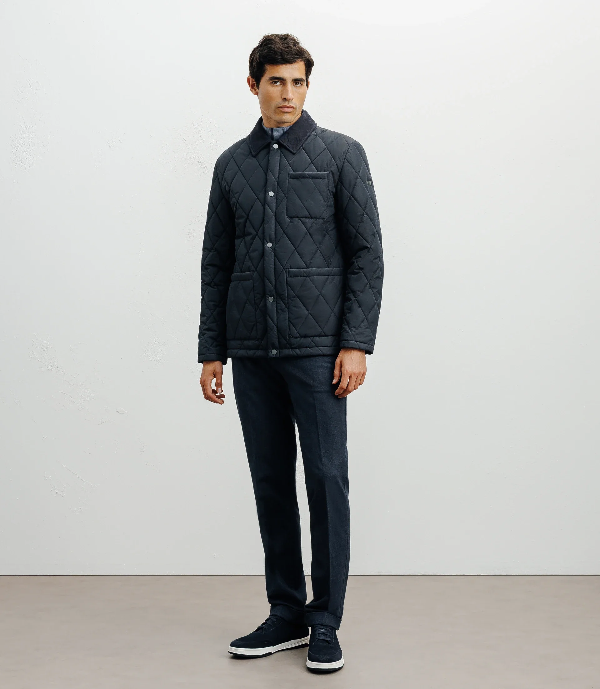 Blouson col chemise marine - Image 3