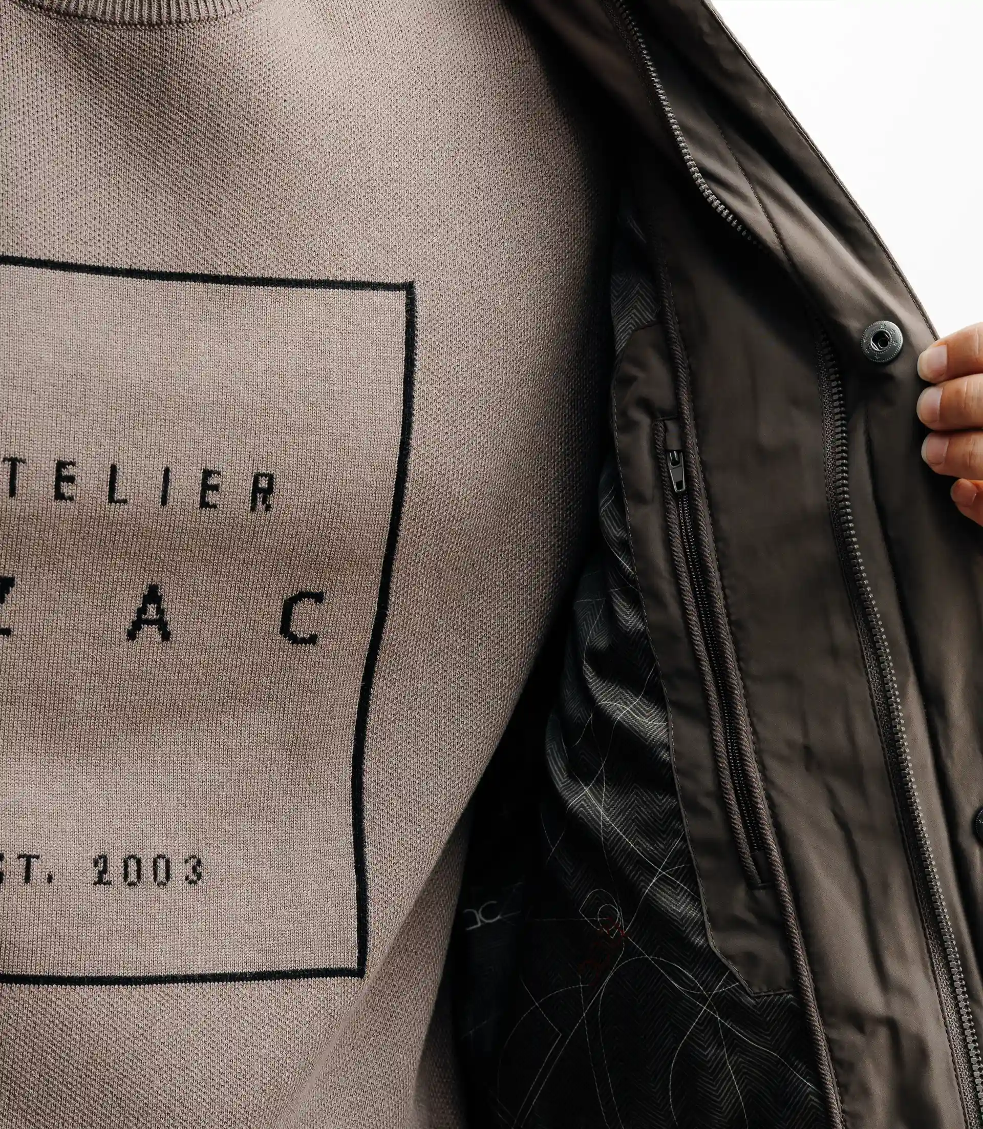 Blouson col chemise taupe - Image 5