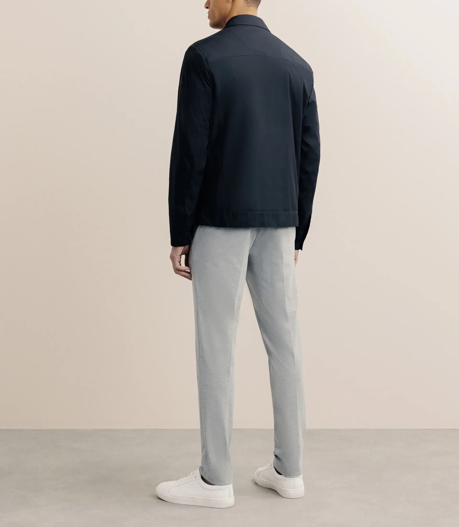 Blouson déperlant col chemise marine - Image 5