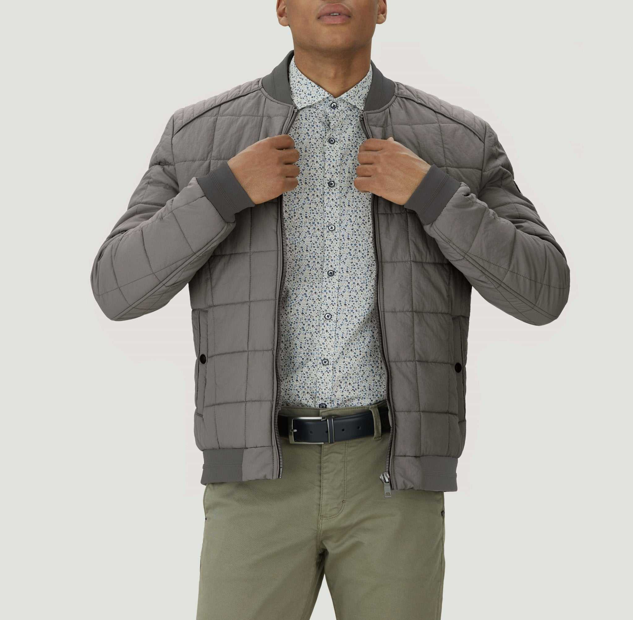 Blouson matelasse léger  kaki "Timeo" - Image 3