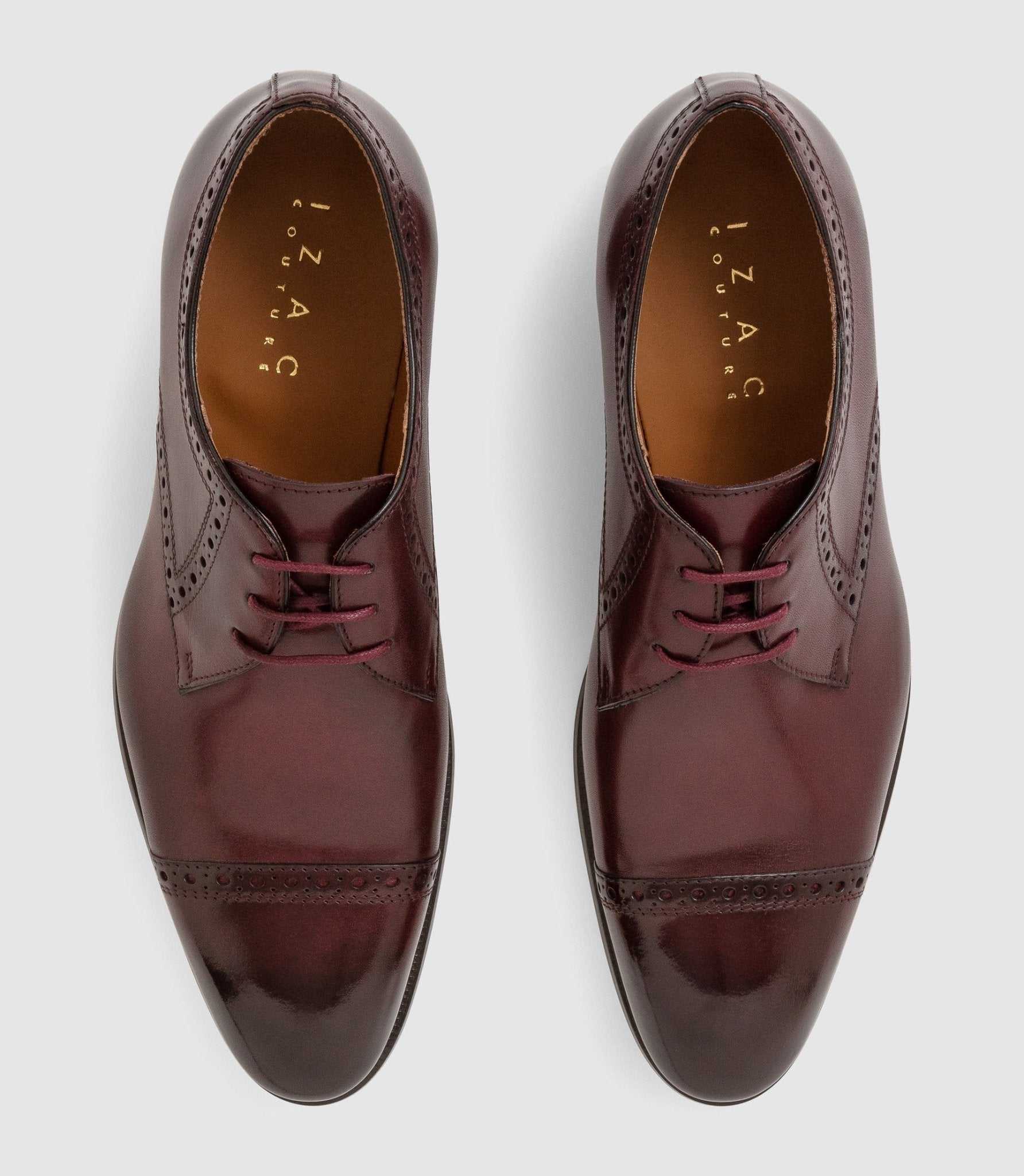 Derby couture en cuir bordeaux "Camillo" - Image 4