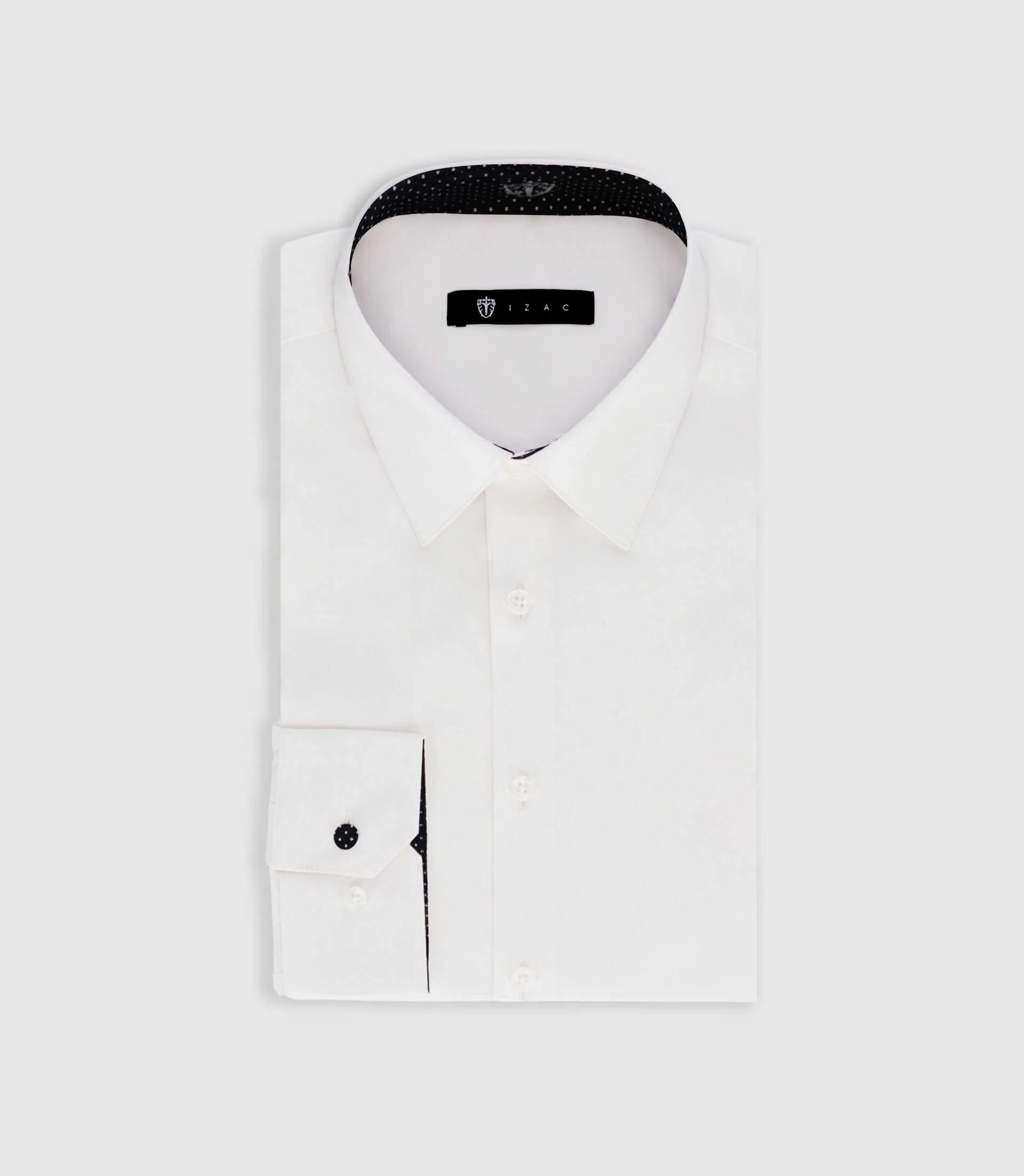 Chemise unie à fantaisie blanc PADDY - Image 3