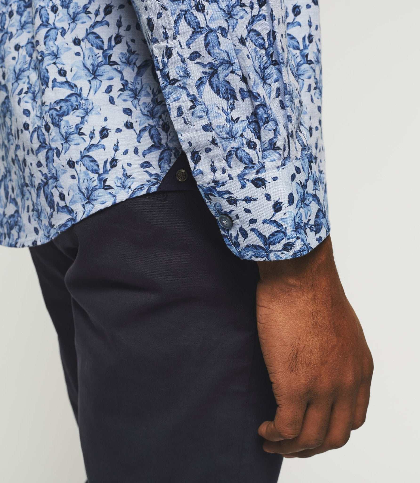 Chemise casual à imprimé bleu "Kiti" - Image 3