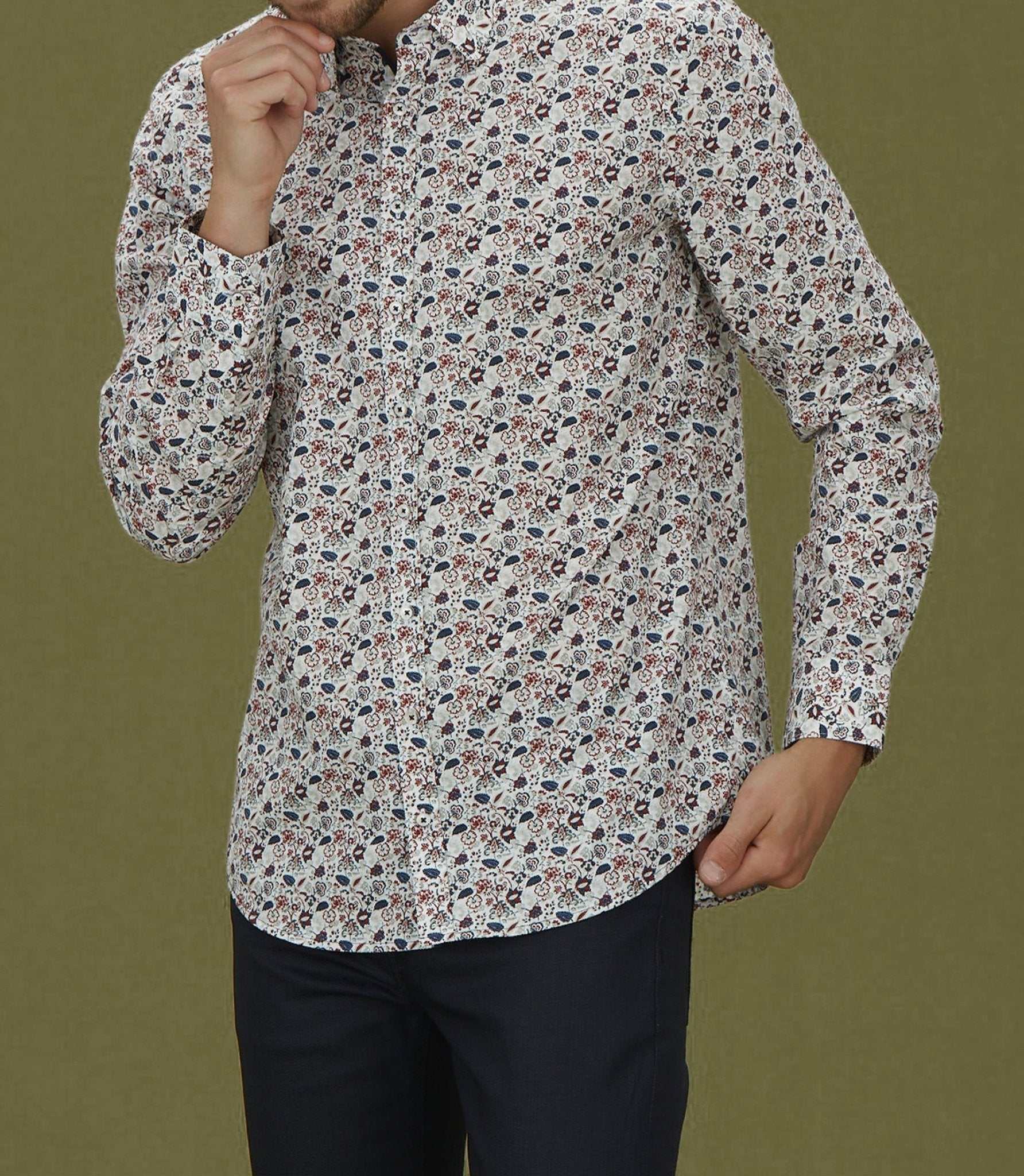 Chemise casual imprimé rouge "Mat" - Image 4