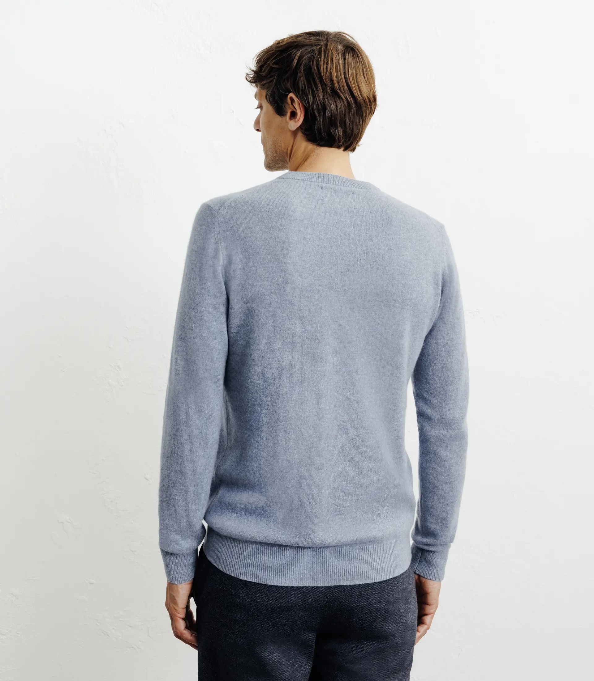 Pull col rond 100% cachemire indigo - Image 3