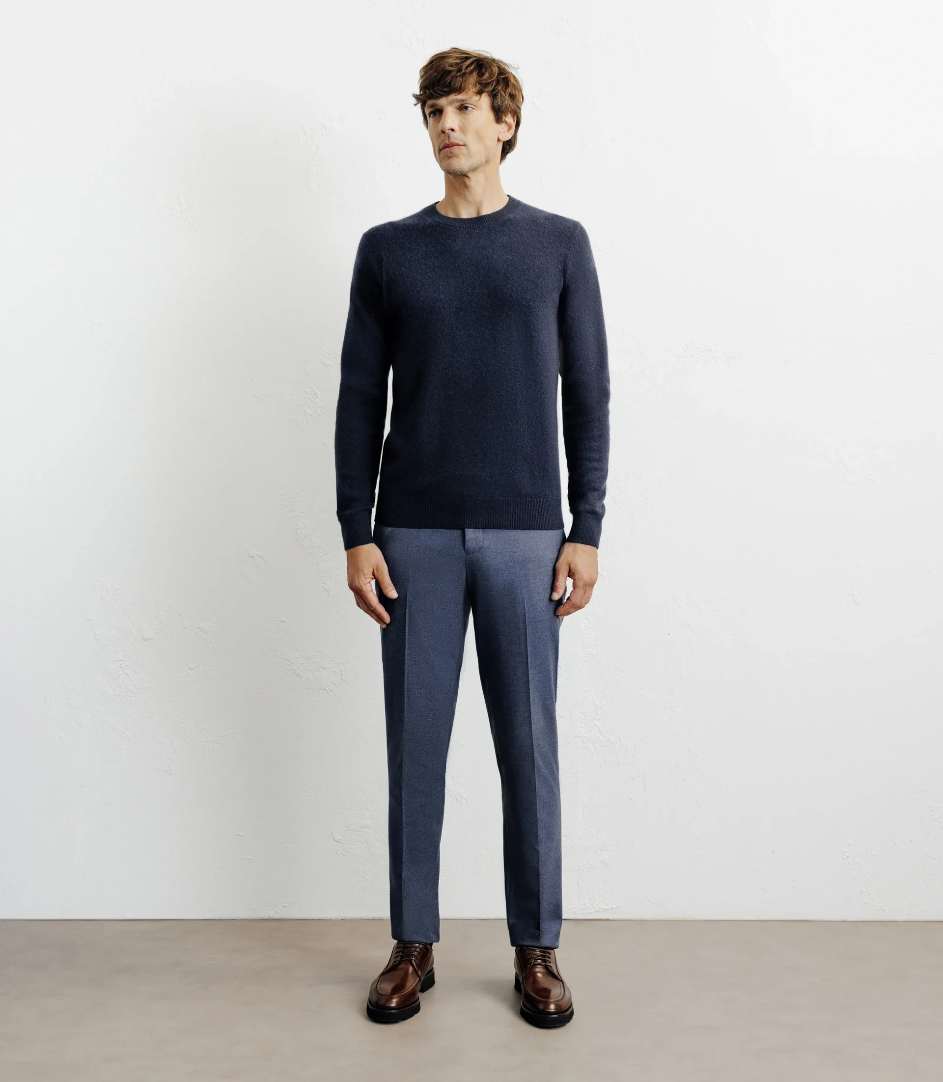 Pull col rond 100% cachemire marine - Image 3