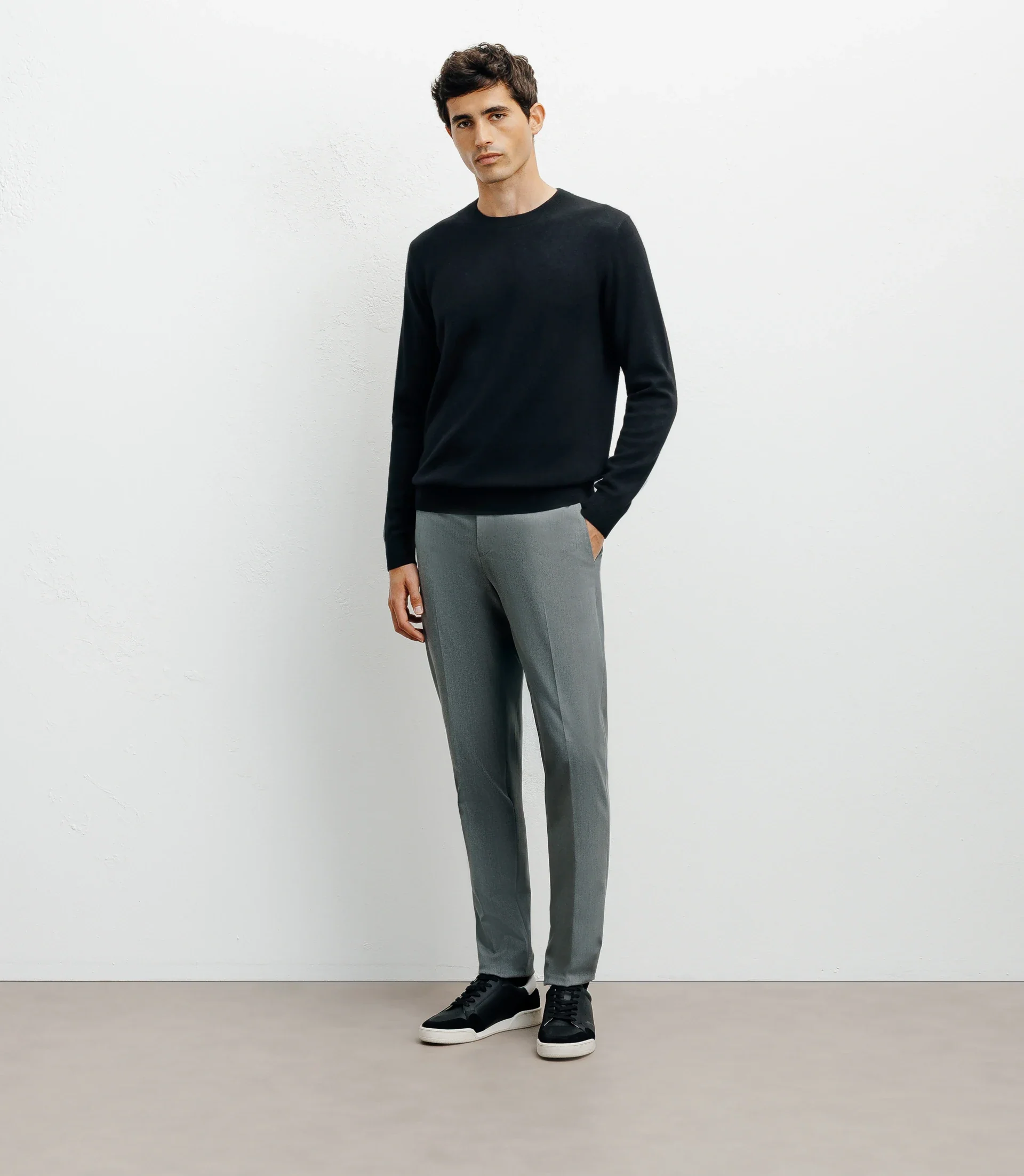 Pull col rond 100% cachemire noir - Image 3