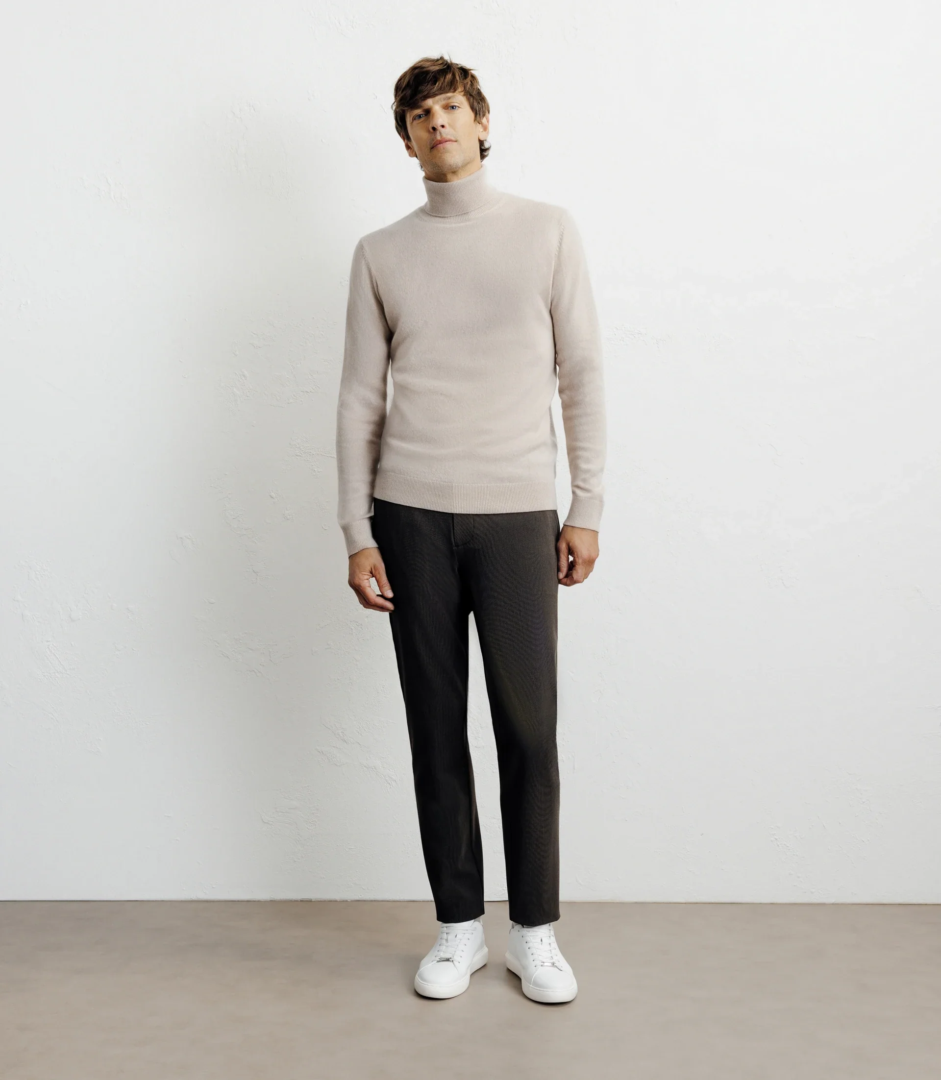 Pull col roulé 100% cachemire beige - Image 3