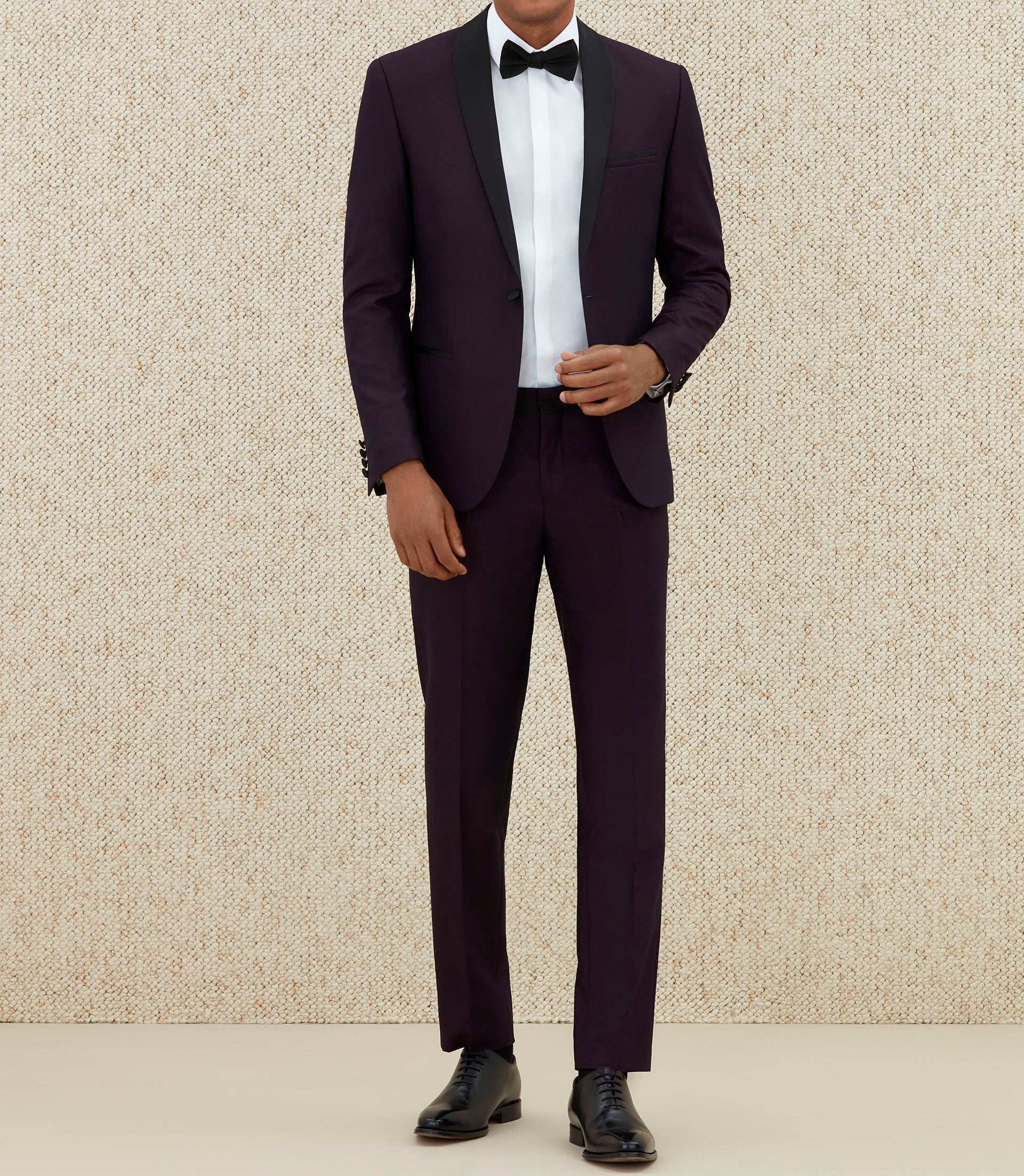 Costume cérémonie col châle bordeaux "Arpege" - Image 4