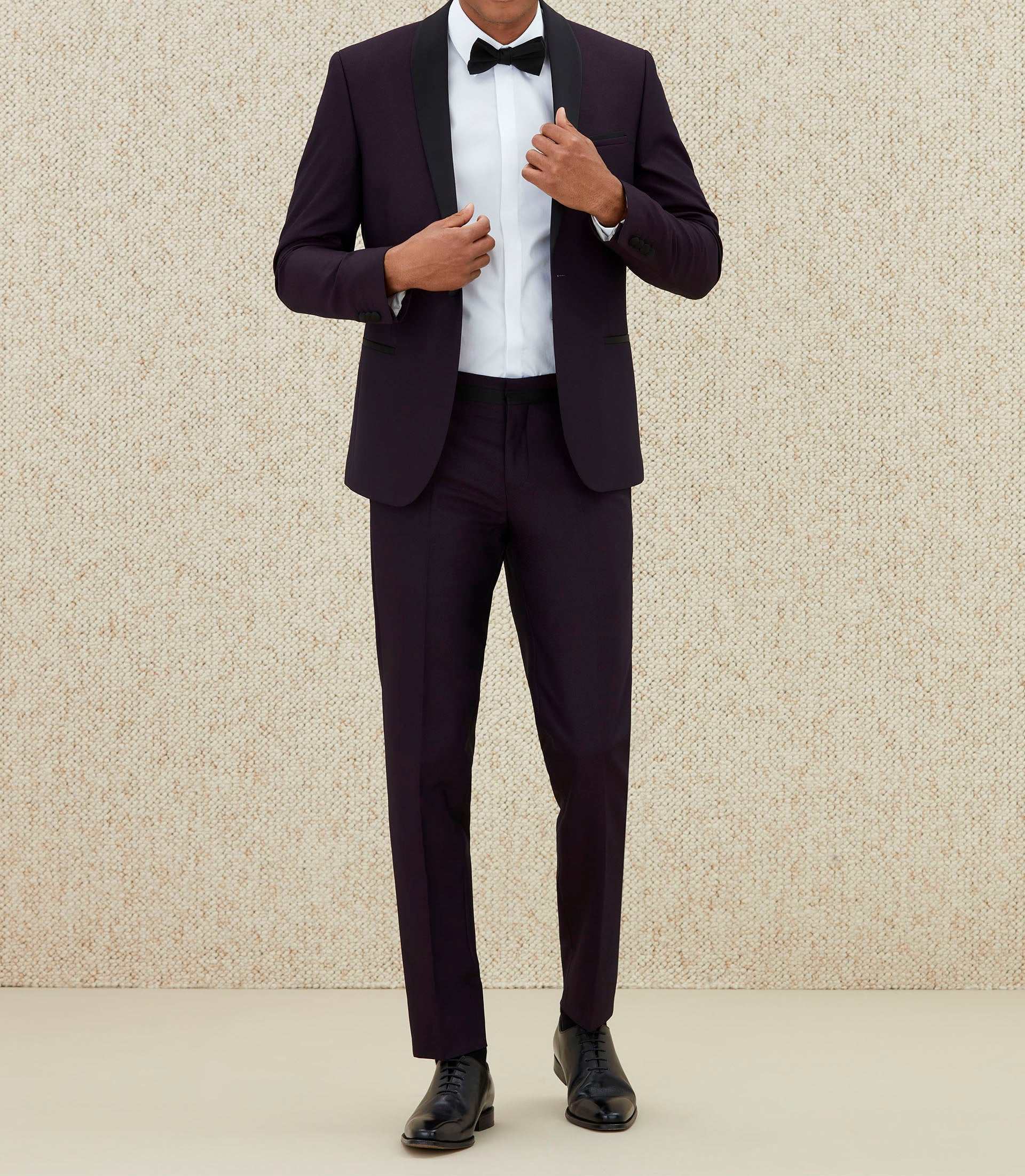 Costume cérémonie col châle bordeaux "Arpege" - Image 5