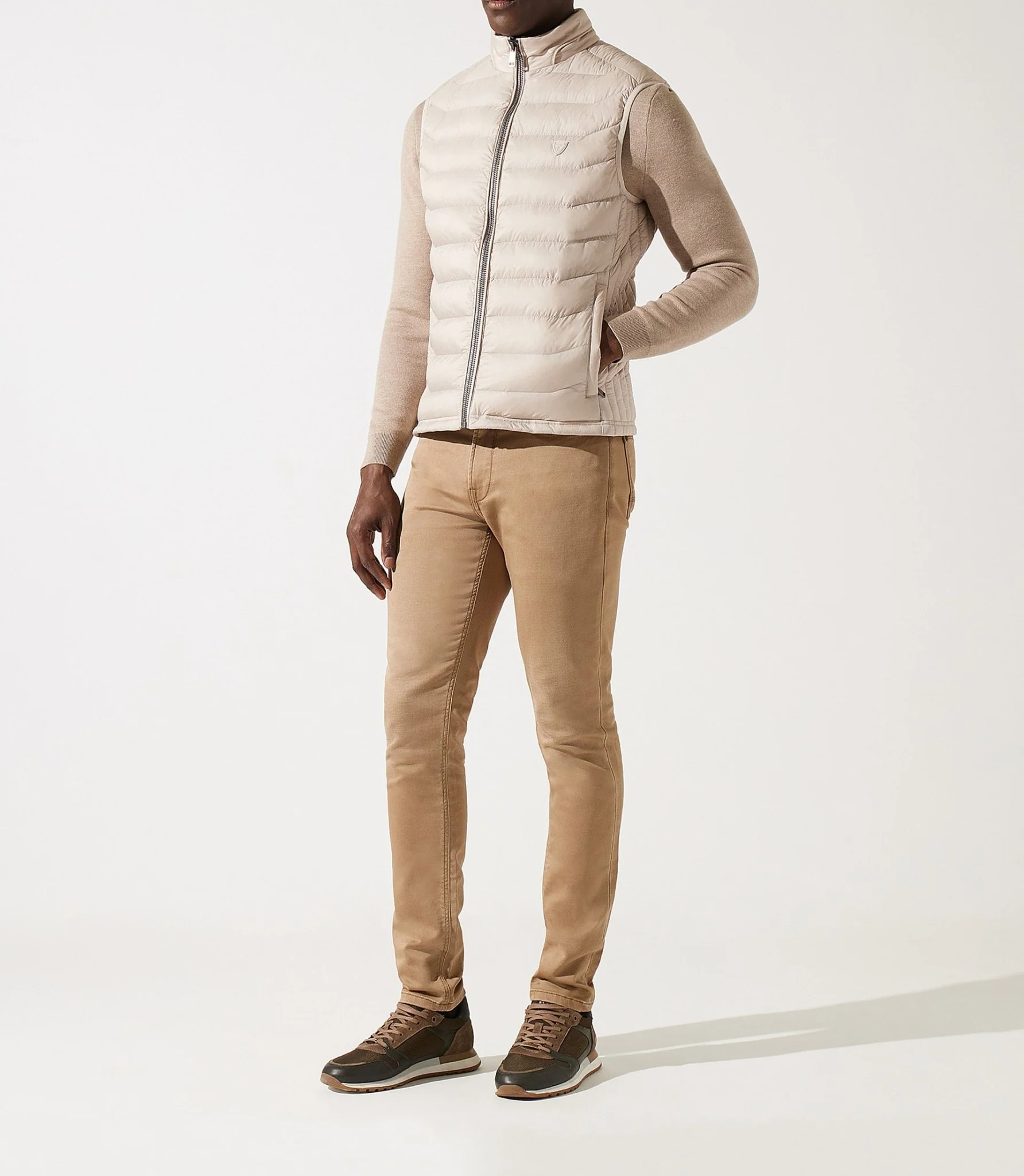 Doudoune sans manches à col montant écru MIDORI - Image 3