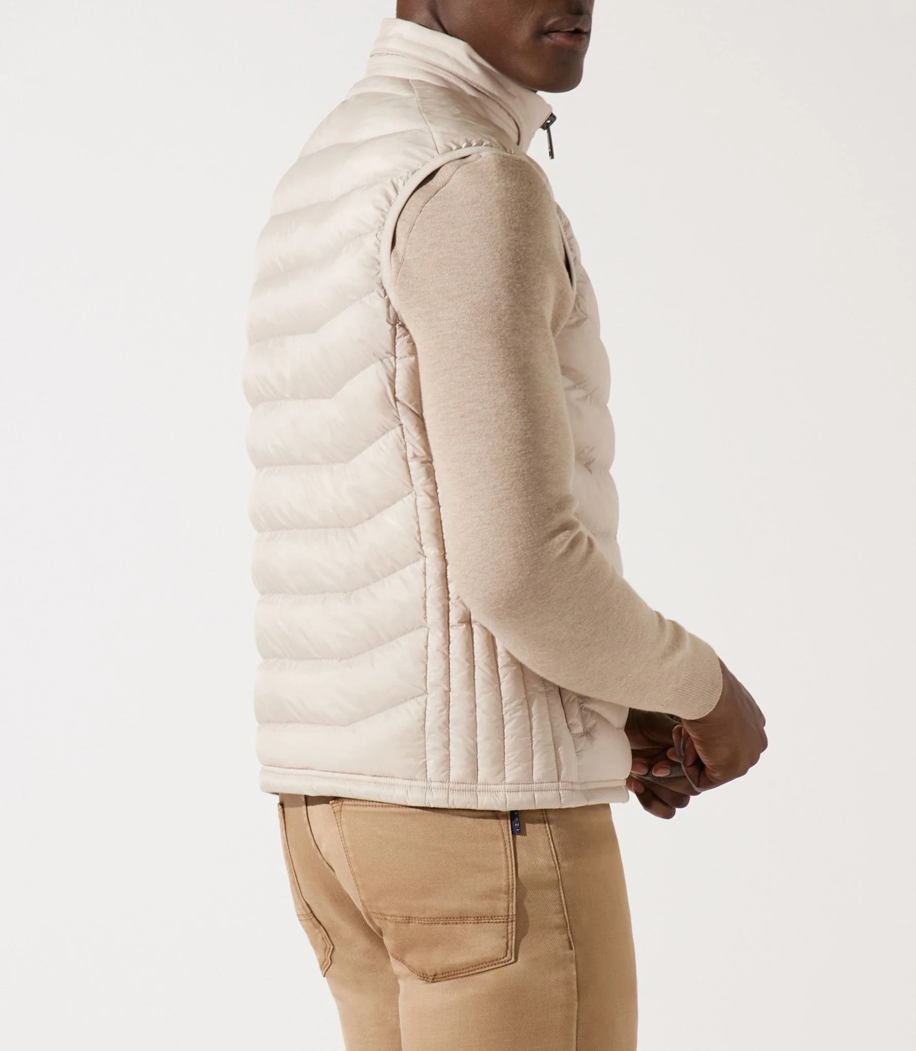 Doudoune sans manches à col montant écru MIDORI - Image 5