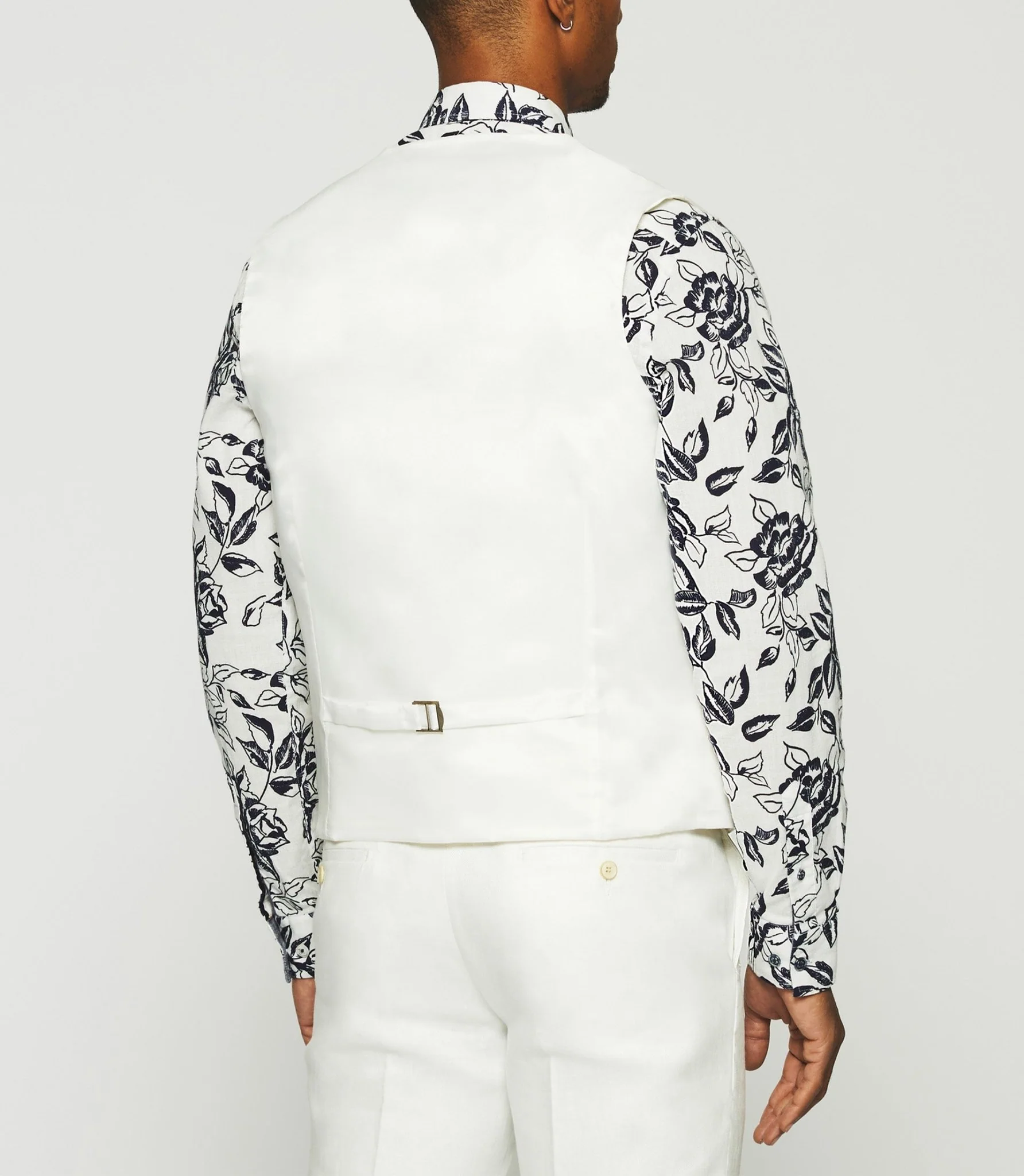 Gilet de costume en lin blanc - Image 3