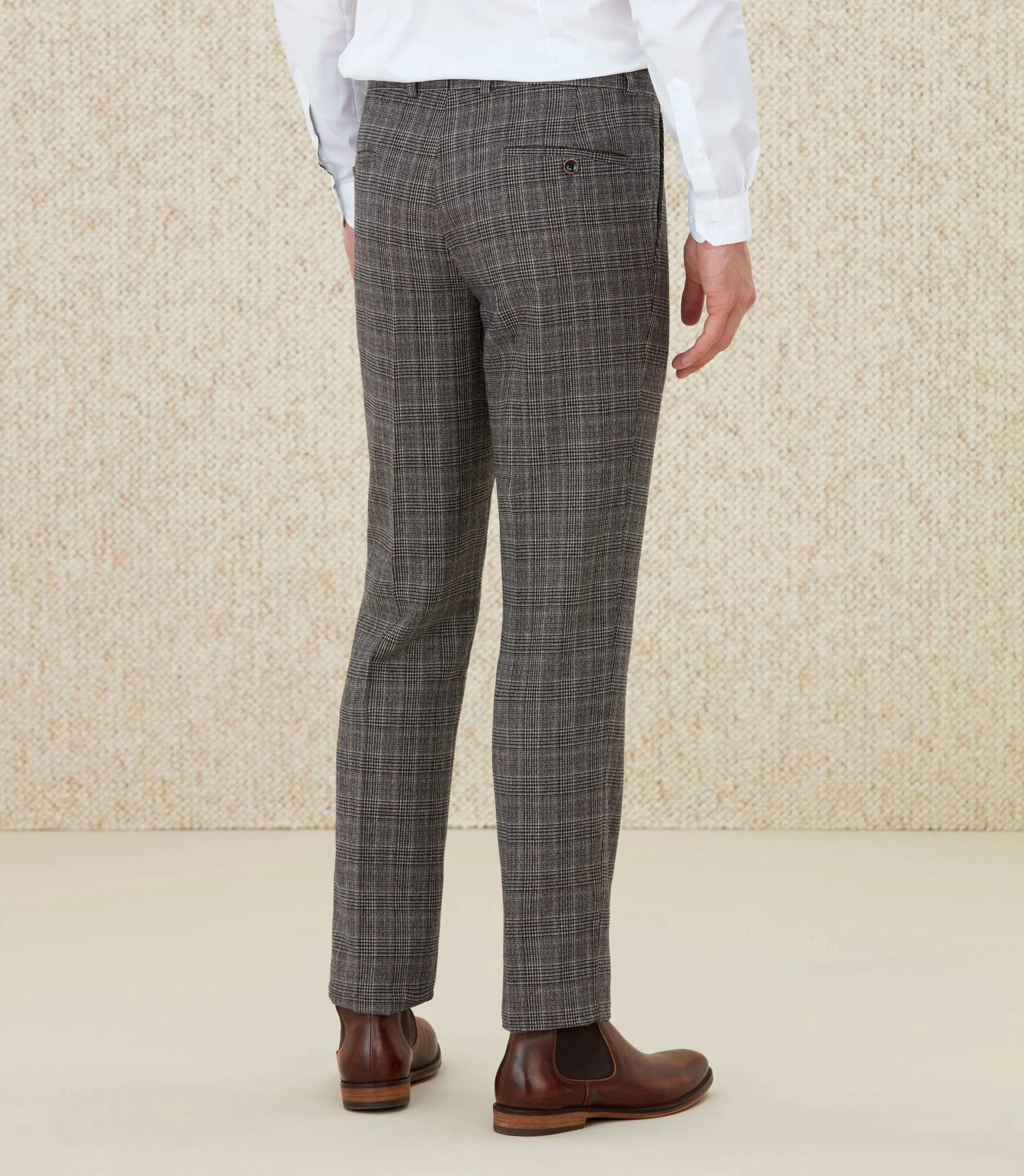 Pantalon Prince de Galles beige "Nempreinte" - Image 3