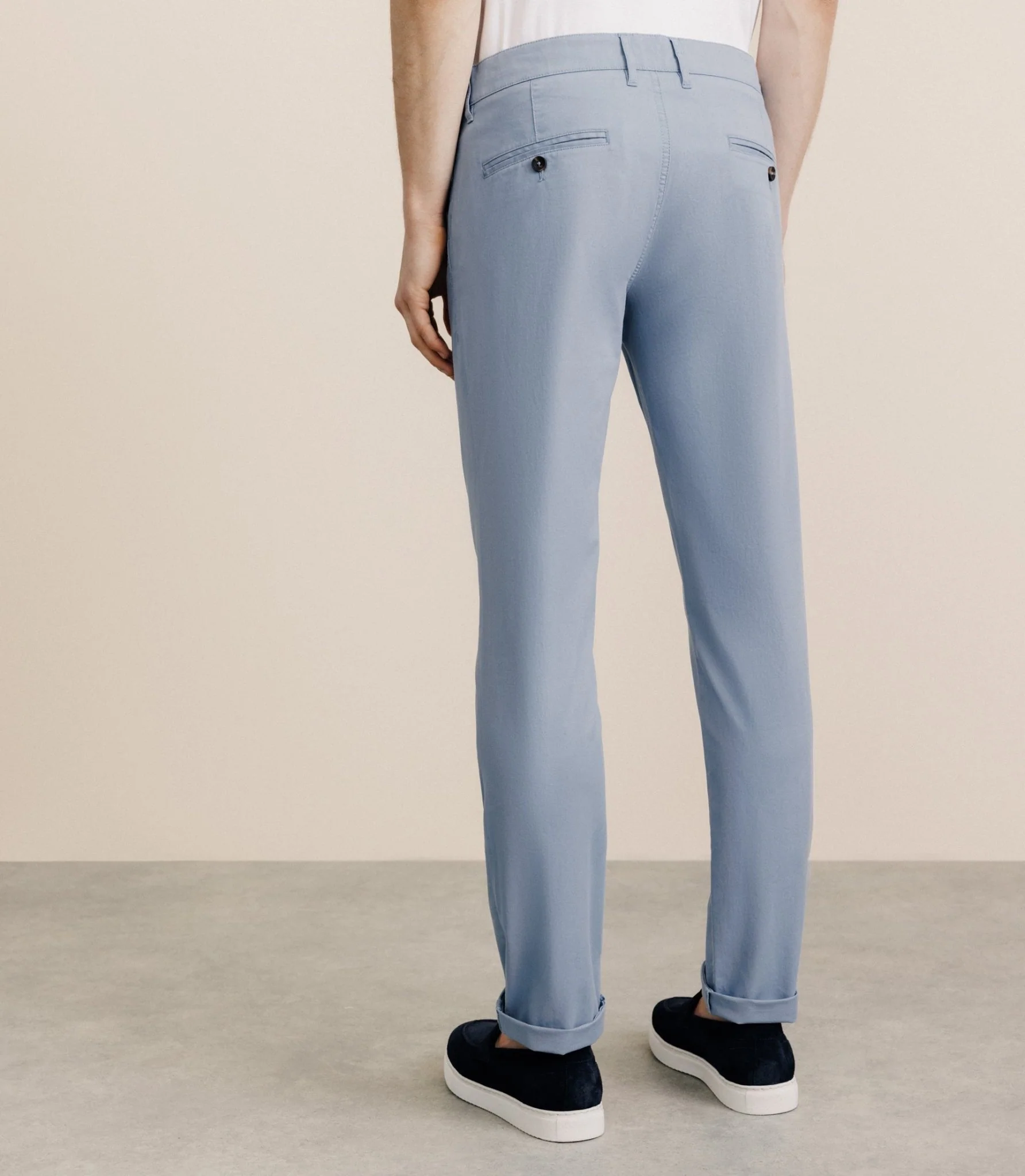 Pantalon en coton stretch indigo clair - Image 4