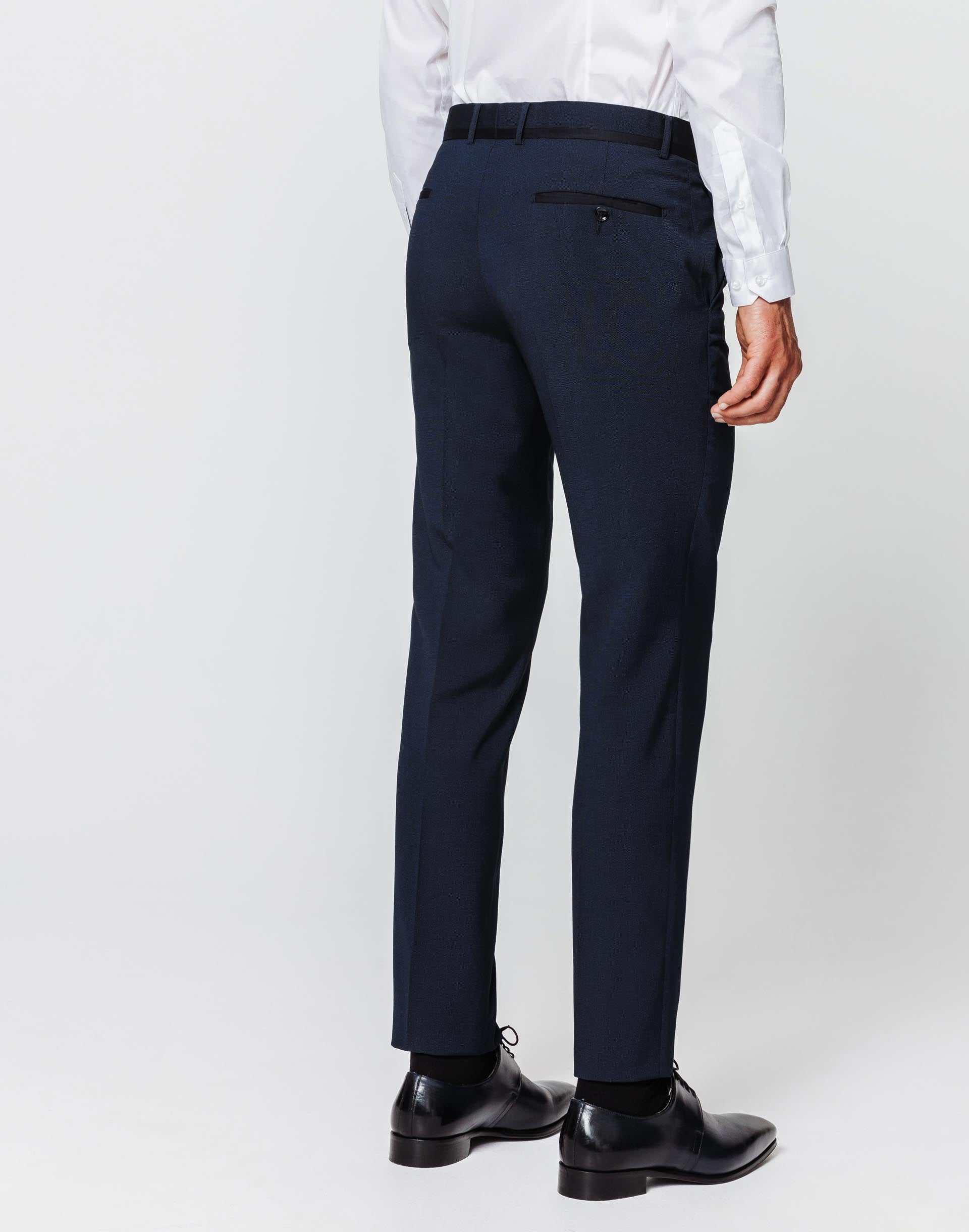 Pantalon micro motif navy - Image 4