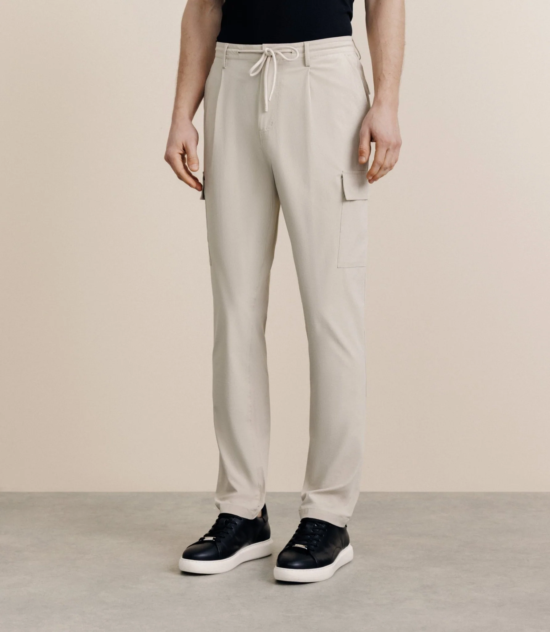 Pantalon regular beige - Image 4