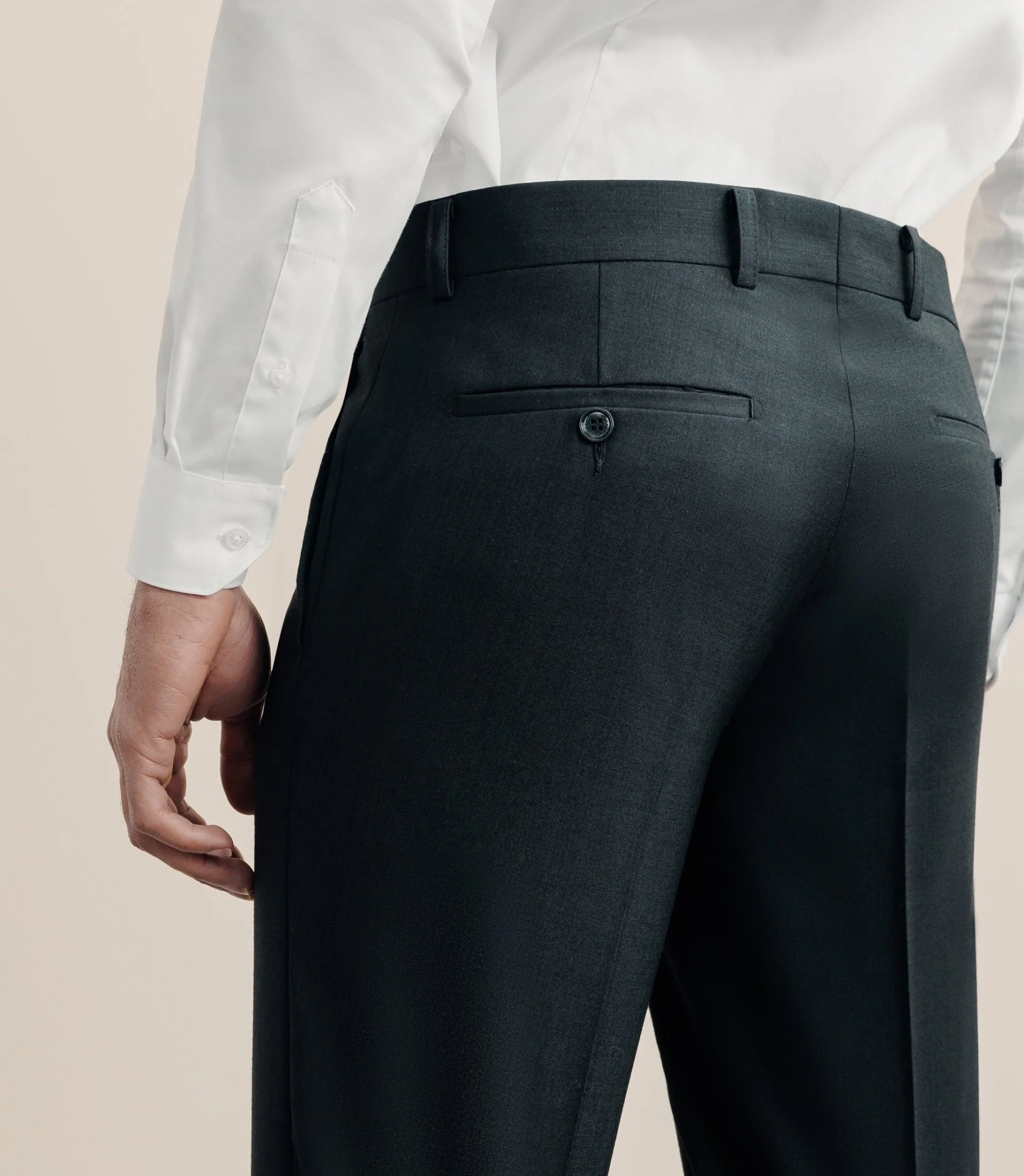 Pantalon ville en laine noir - Image 3