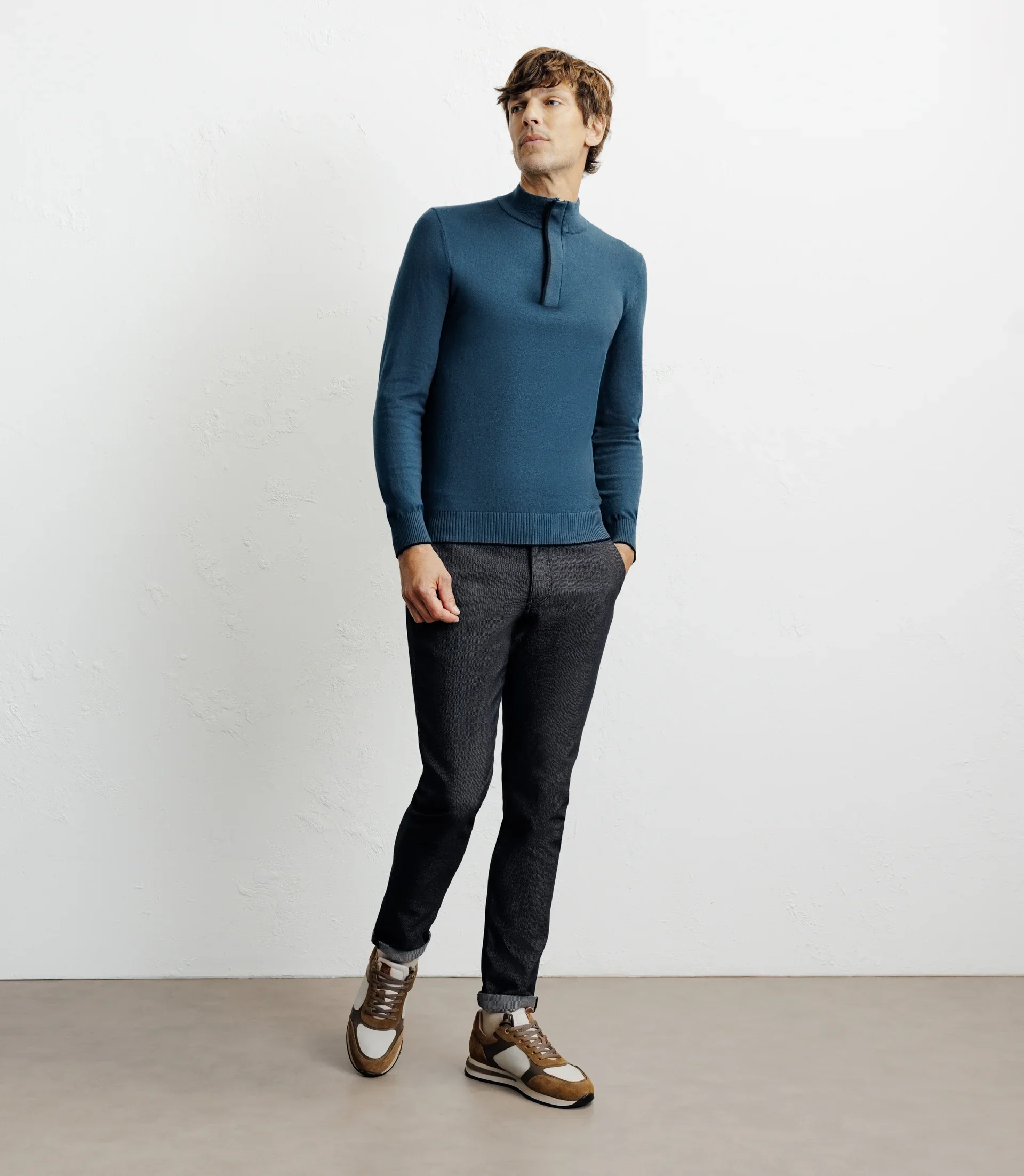 Pull col montant demi zippé canard - Image 3