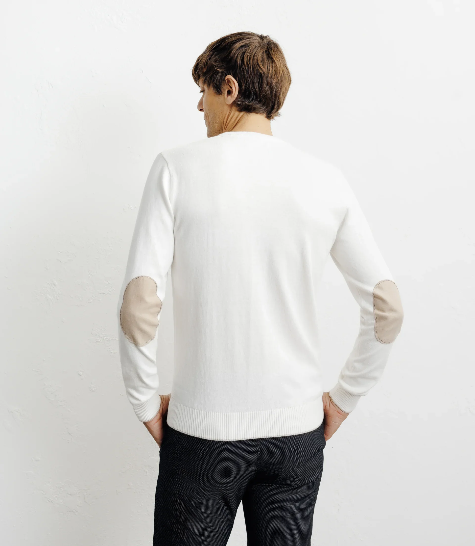 Pull col v écru - Image 4