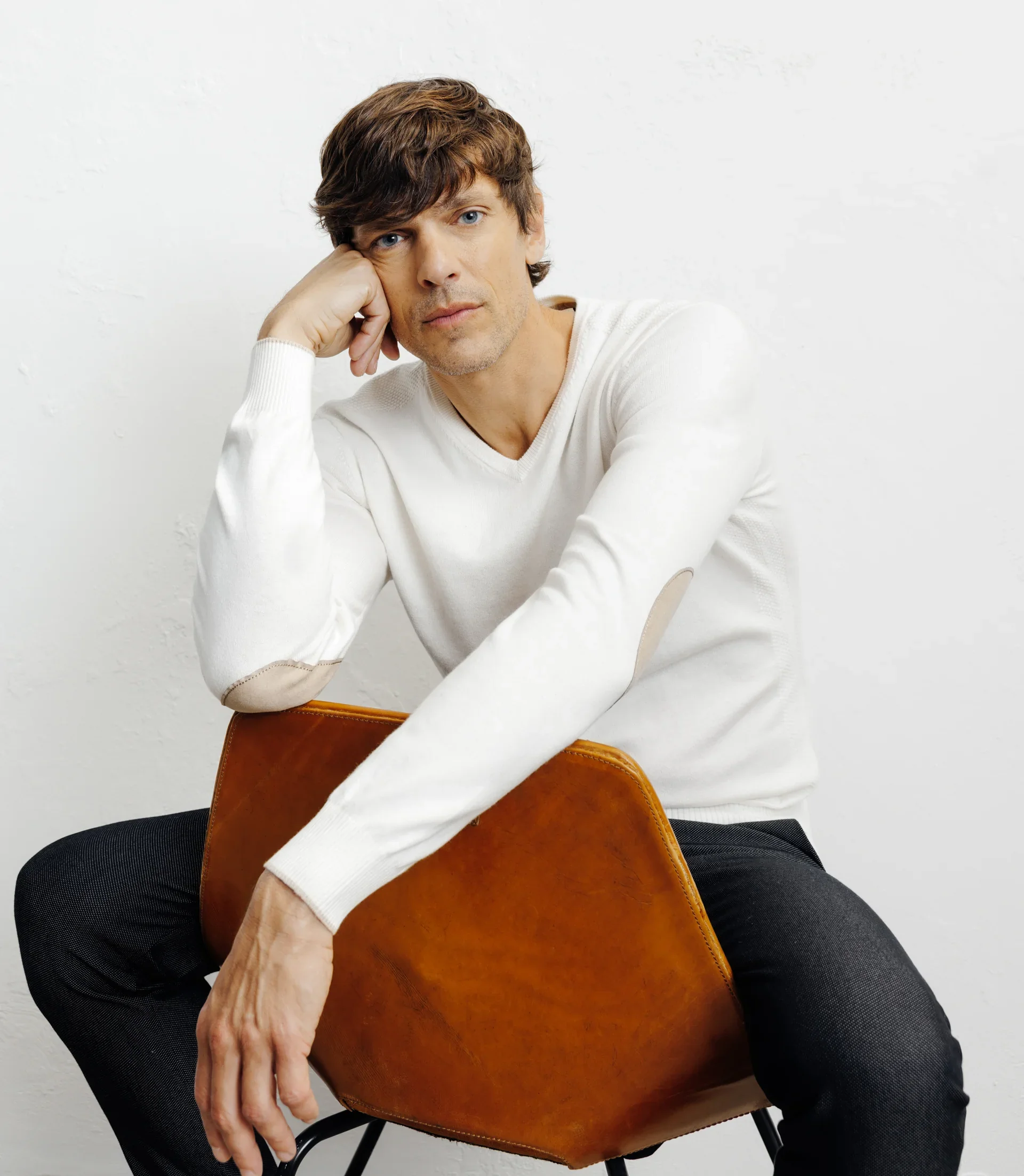 Pull col v écru - Image 5